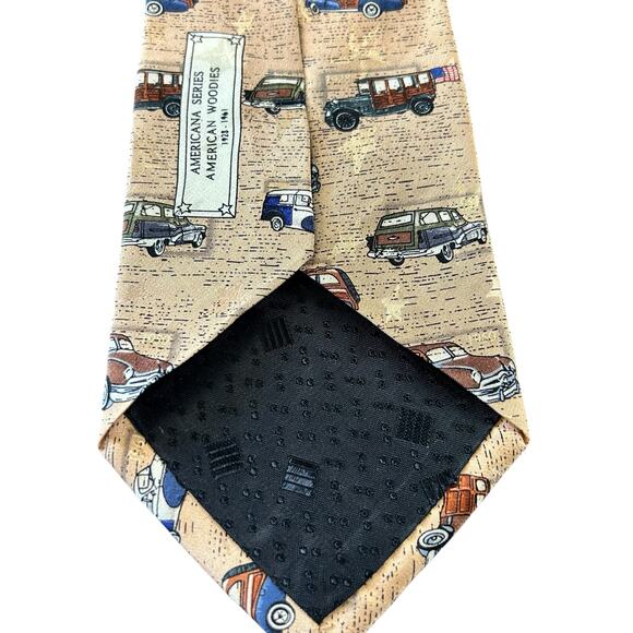 Tango by Max Raab Tie One Size Tan 100% Silk Americana Series Woodies 1928-1961 - Picture 3 of 8
